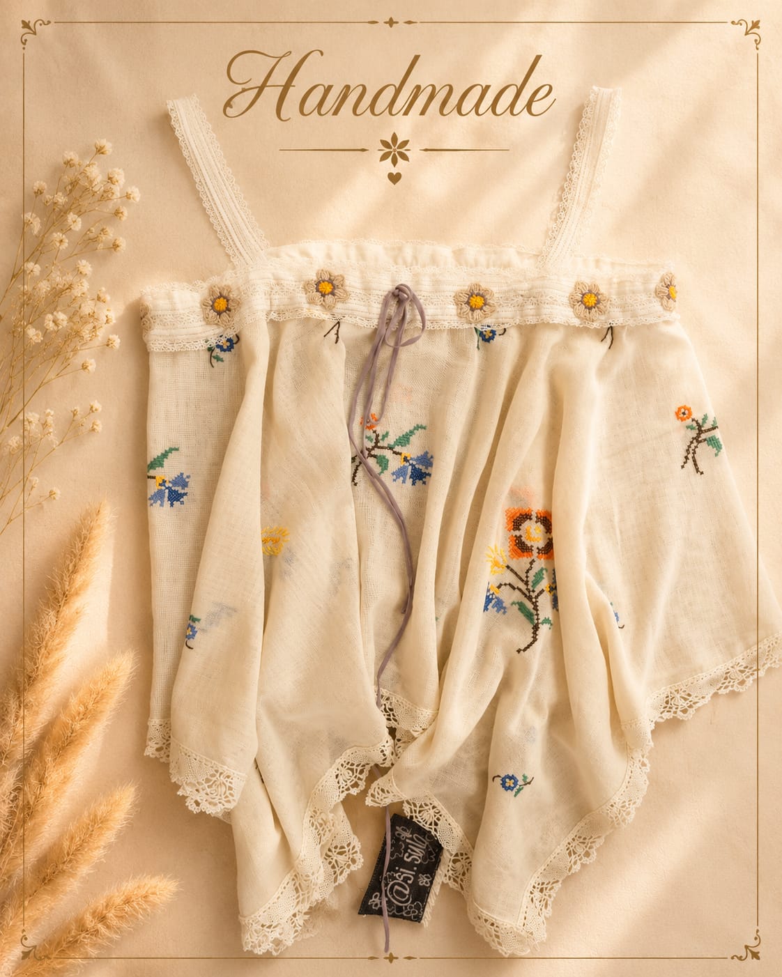 Handgemaakte upcycled top